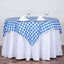 Polyester 54"x54" Table Overlay Square Tablecloth White/Blue - Checkered Buffalo Plaid Design for Casual Table Settings
