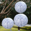 Set of 8 White Blue Hanging Chinese Lanterns in French Toile Floral Pattern, Festival Paper Lanterns - 6",8",10",14"