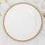 6-Pack Acrylic Round Charger Plates 13" in White with Gold Beaded Rim, Decorative Dinner Party Charger Tableware