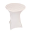 Spandex 36" Round Cocktail Table Cover White - Easy to Maintain Stretch Fitted Highboy Tablecloth for Events
