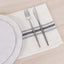 10 Pack Premium Spun Polyester 18"x22" Napkins White/Gray Bistro Style - Highly Absorbent Cotton-Like Feel Cloth Napkins