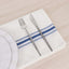 10 Pack Premium Spun Polyester 18"x22" Napkins White/Blue Bistro Style - Highly Absorbent Cotton-Like Feel Cloth Napkins
