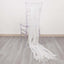5 Pack Crinkled Organza Chair Sashes White with Shimmer Chiffon Layers - Stylish Sheer Decor for Weddings & Gatherings