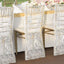 Organza Chiavari Chair Slipcover with Floral Sequin Embroidery White - Stylish Lace Chair Back Cover for Weddings