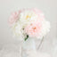 2 Bushes 17" White Artificial Silk Peony Flower Bouquets, Real Touch Peonies Spray