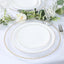 10-Pack Economy Round Plastic Charger Plates 13" in Clear with Gold Beaded Rim, Stylish Dinner Party Serving Plates