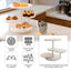 4-Tier Wooden Cake Stand Whitewash with Round Tiered Trays - Rustic Cupcake Tower Dessert Display 14" Tall