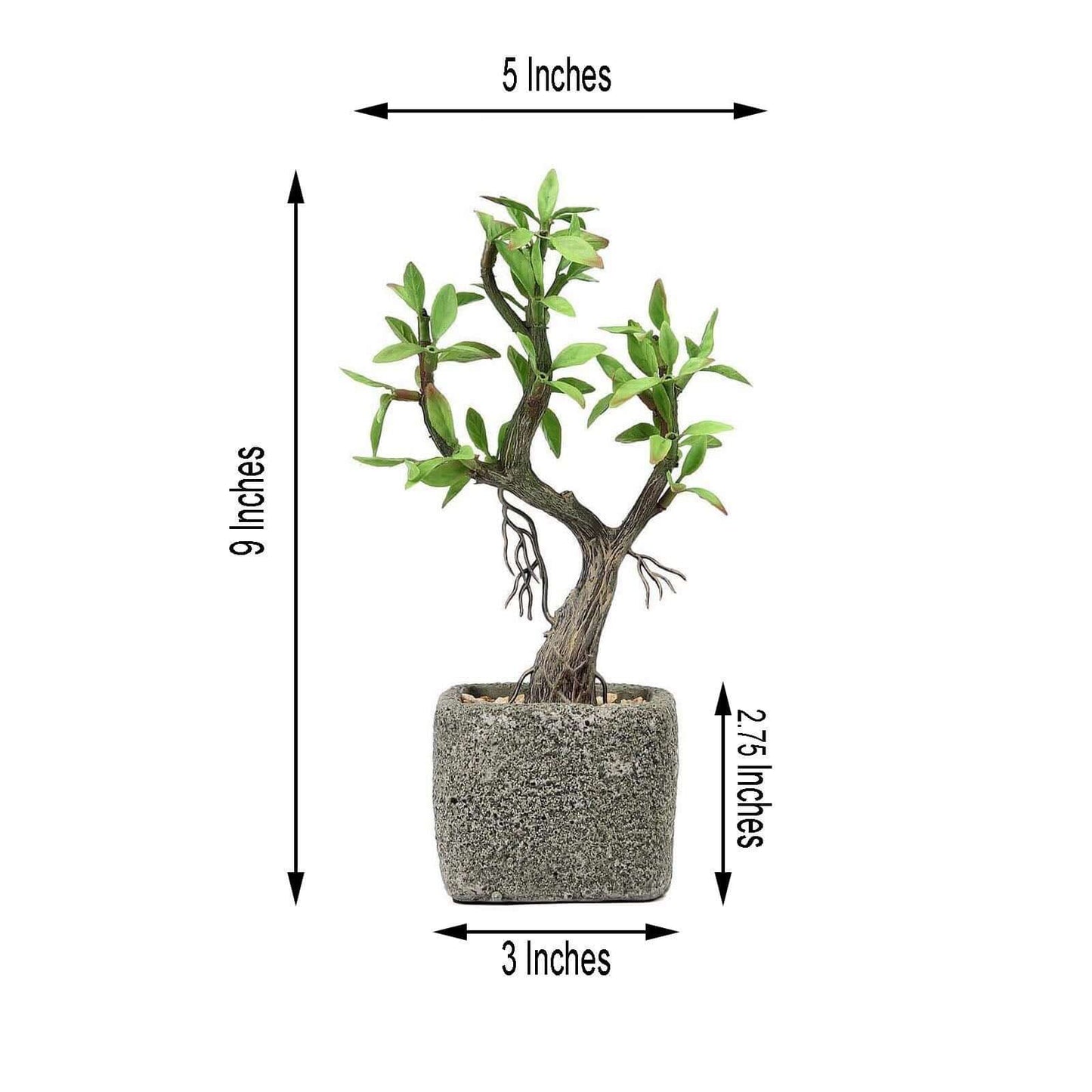 Willow Tree Artificial Succulents in Concrete Pot - Lifelike Decorative Faux Plants for Home Office & Event Design 9" - Linen Luxes