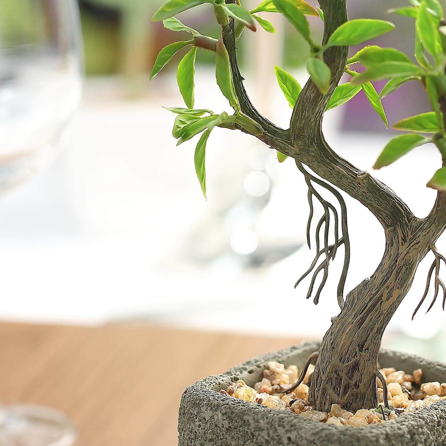 Willow Tree Artificial Succulents in Concrete Pot - Lifelike Decorative Faux Plants for Home Office & Event Design 9" - Linen Luxes