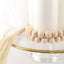 55" Cream Rustic Boho Chic Wood Bead Garland With Tassels, Farmhouse Country Wood Bead Chain