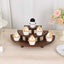 Set of 3 Wooden Dessert Pedestals Rustic Brown 3-Tier Semicircle Design - Half Moon Cupcake Display Risers 7", 13", 18"