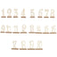20-Pack Wooden Wedding Table Numbers Natural 1-20 with Holder Base - Perfect Rustic Signs for Receptions 6"