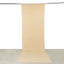 Beige 4-Way Stretch Spandex Event Curtain Drapes, Wrinkle Free Backdrop Event Panel with Rod Pockets - 5ftx16ft