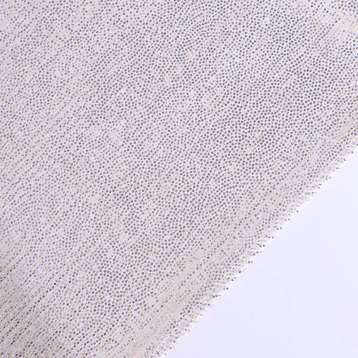 Polyester 12"x108" Table Runner Beige Shimmer Sequin Dots - Wrinkle-Free Finish Table Linen