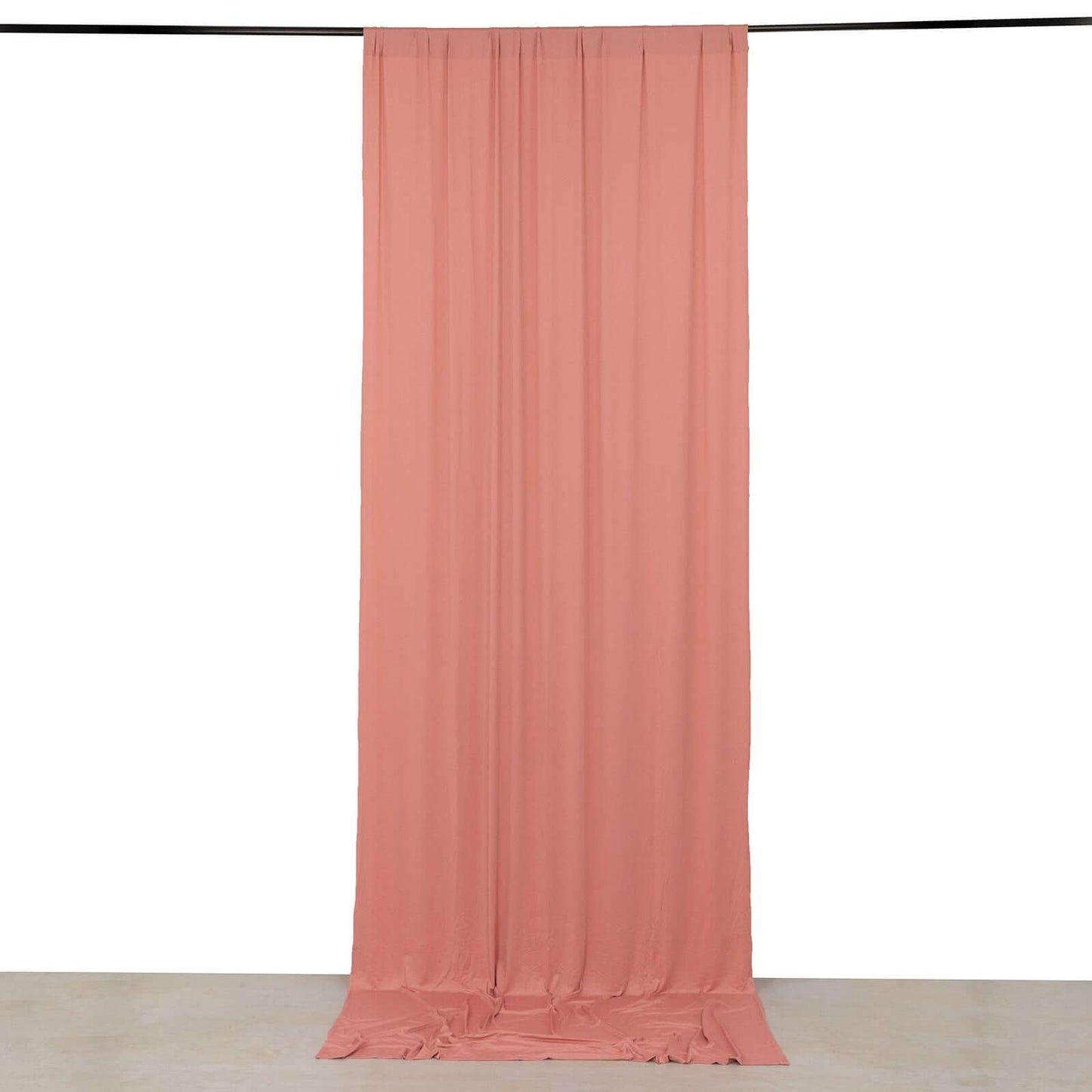 Dusty Rose 4-Way Stretch Spandex Event Curtain Drapes, Wrinkle Free Backdrop Event Panel with Rod Pockets - 5ftx12ft