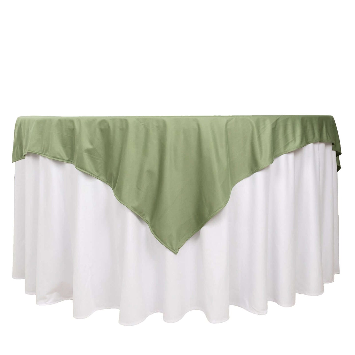 Scuba 70"x70" Table Overlay Square Tablecloth Dusty Sage Green - Wrinkle Free & Stain Resistant Table Cover