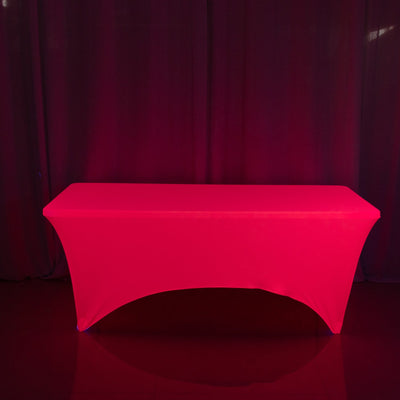 Glow Neon Fuchsia Fitted Spandex Tablecloth â€“ 6ft Rectangle, Wrinkle-Free Cover