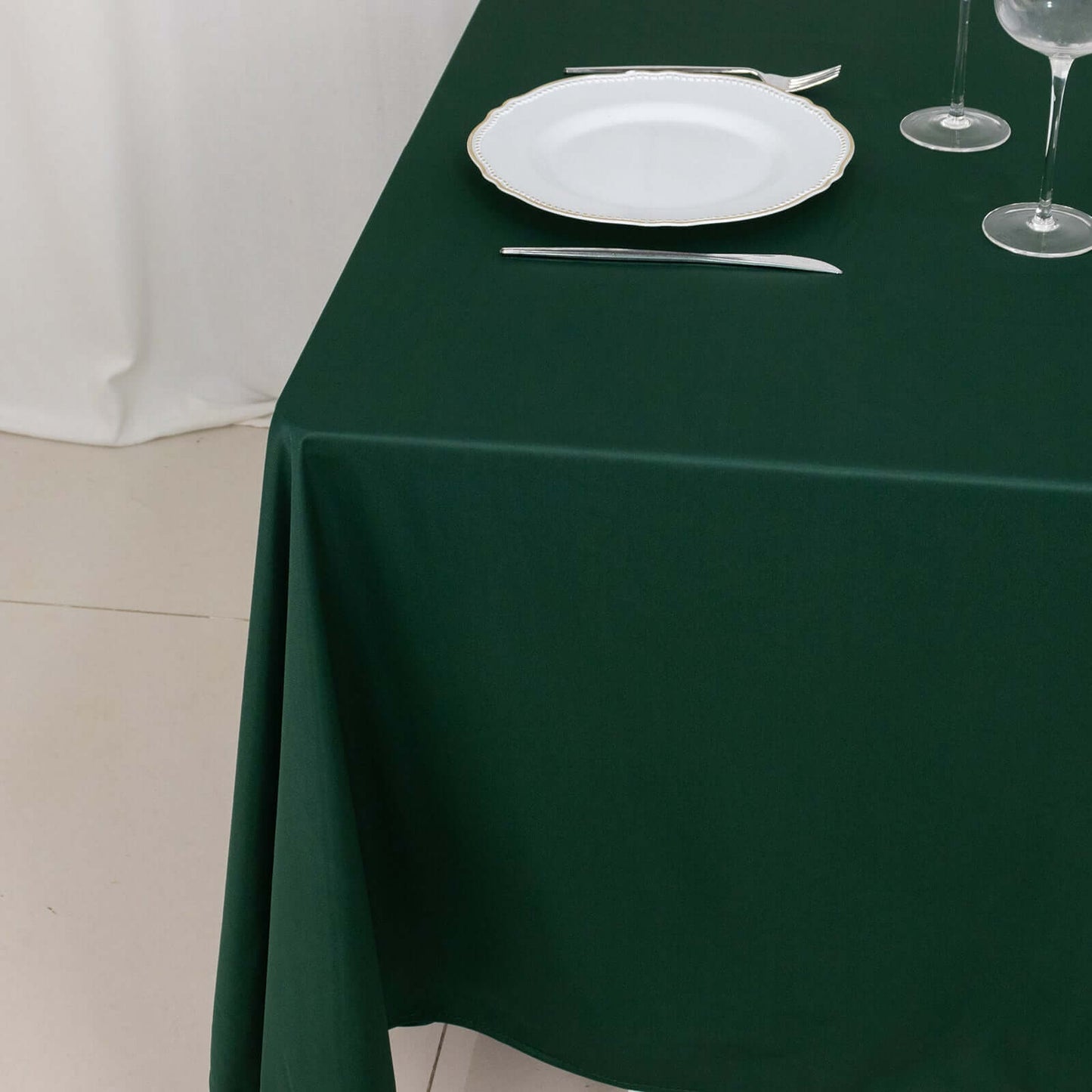 Scuba Square 70"x70" Tablecloth Hunter Emerald Green - Wrinkle Free & Stain Resistant Table Cover
