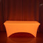 Glow Neon Orange Fitted Spandex Tablecloth â€“ 6ft Rectangle, Wrinkle-Free Cover