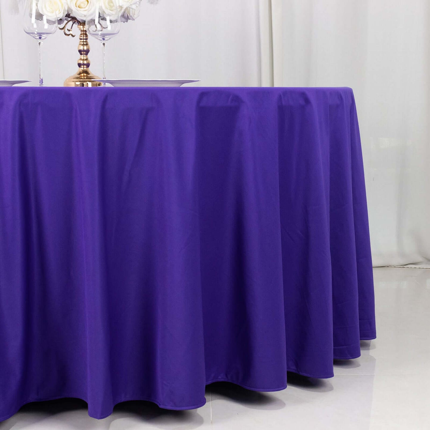 Scuba Round 120" Tablecloth Purple - Wrinkle Free & Stain Resistant Seamless Table Cover