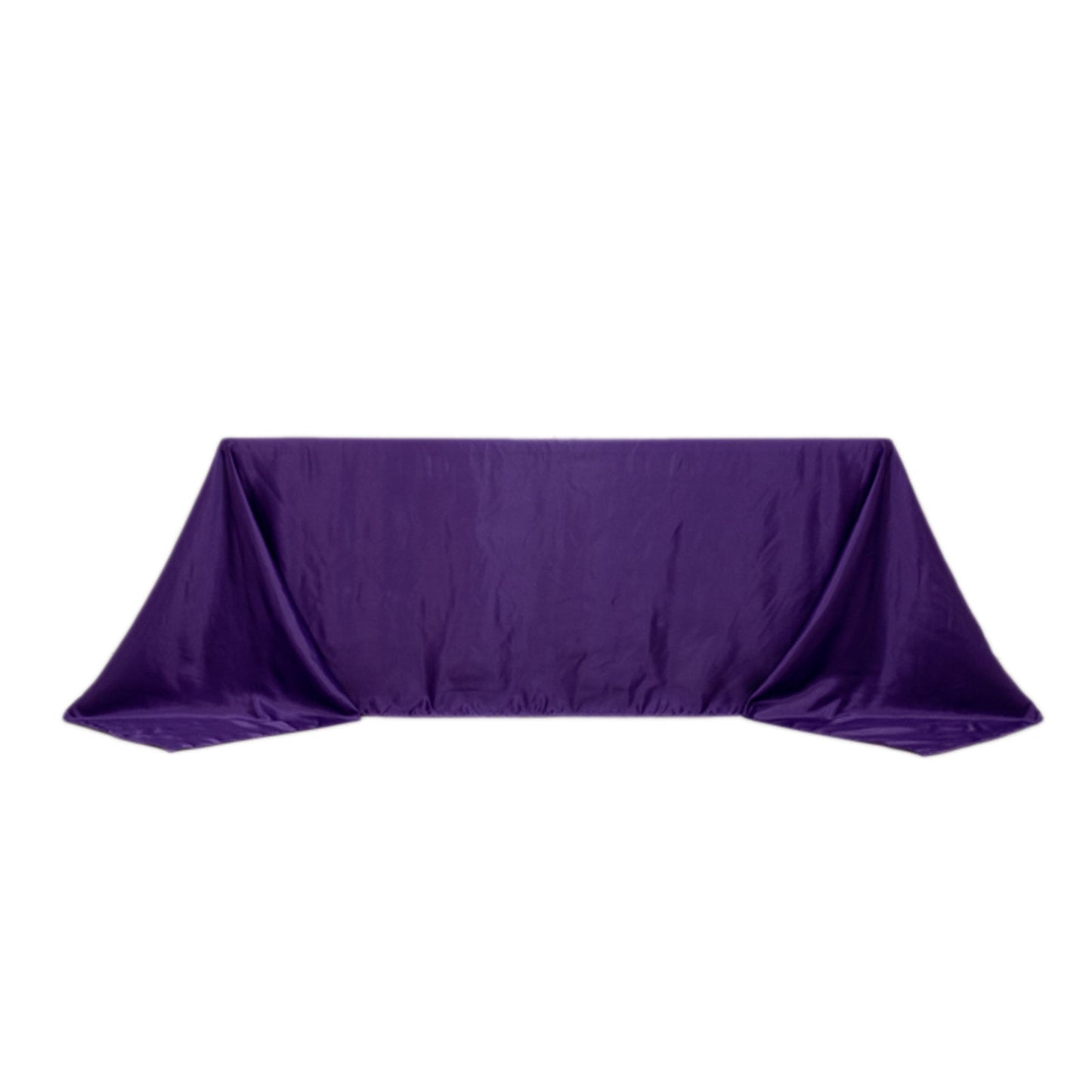 Lamour Satin 90"x132" Rectangle Tablecloth Purple - Soft & Silk-Like Seamless Table Cover