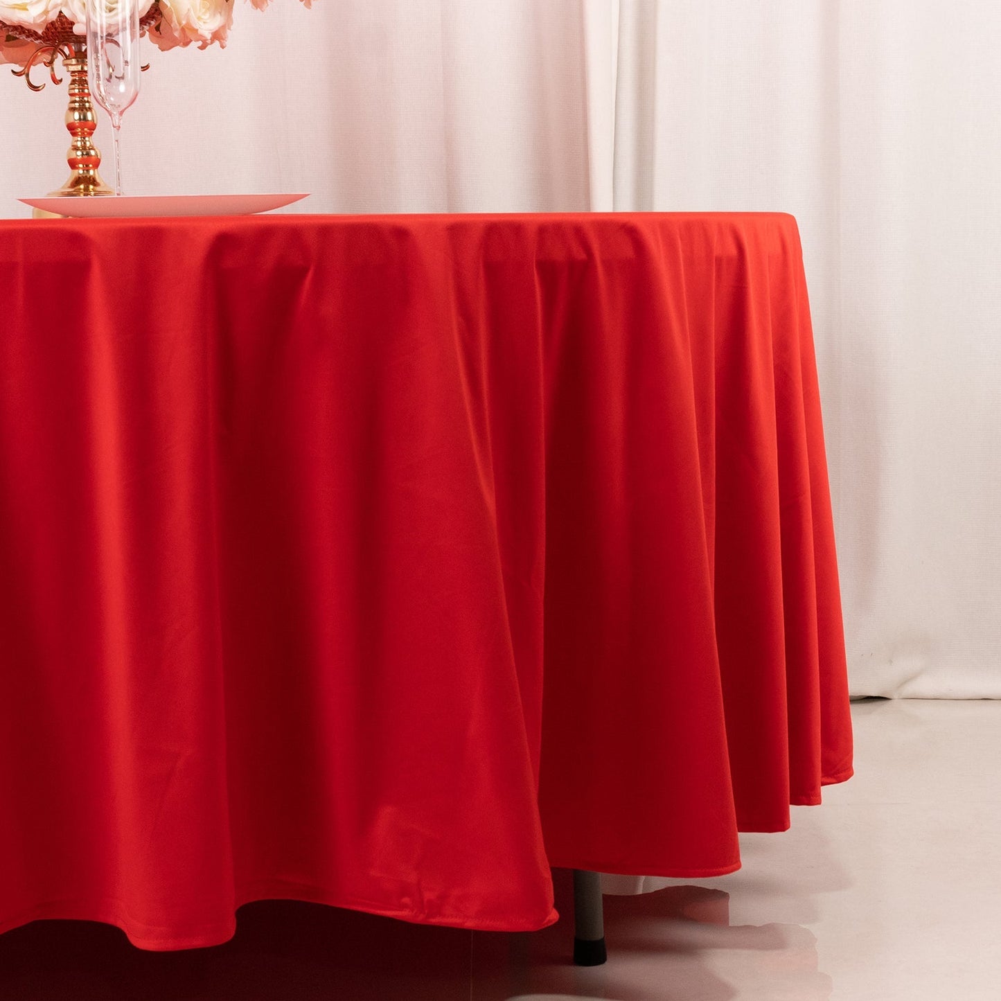 Scuba Round 108" Tablecloth Red - Wrinkle Free & Stain Resistant Table Cover