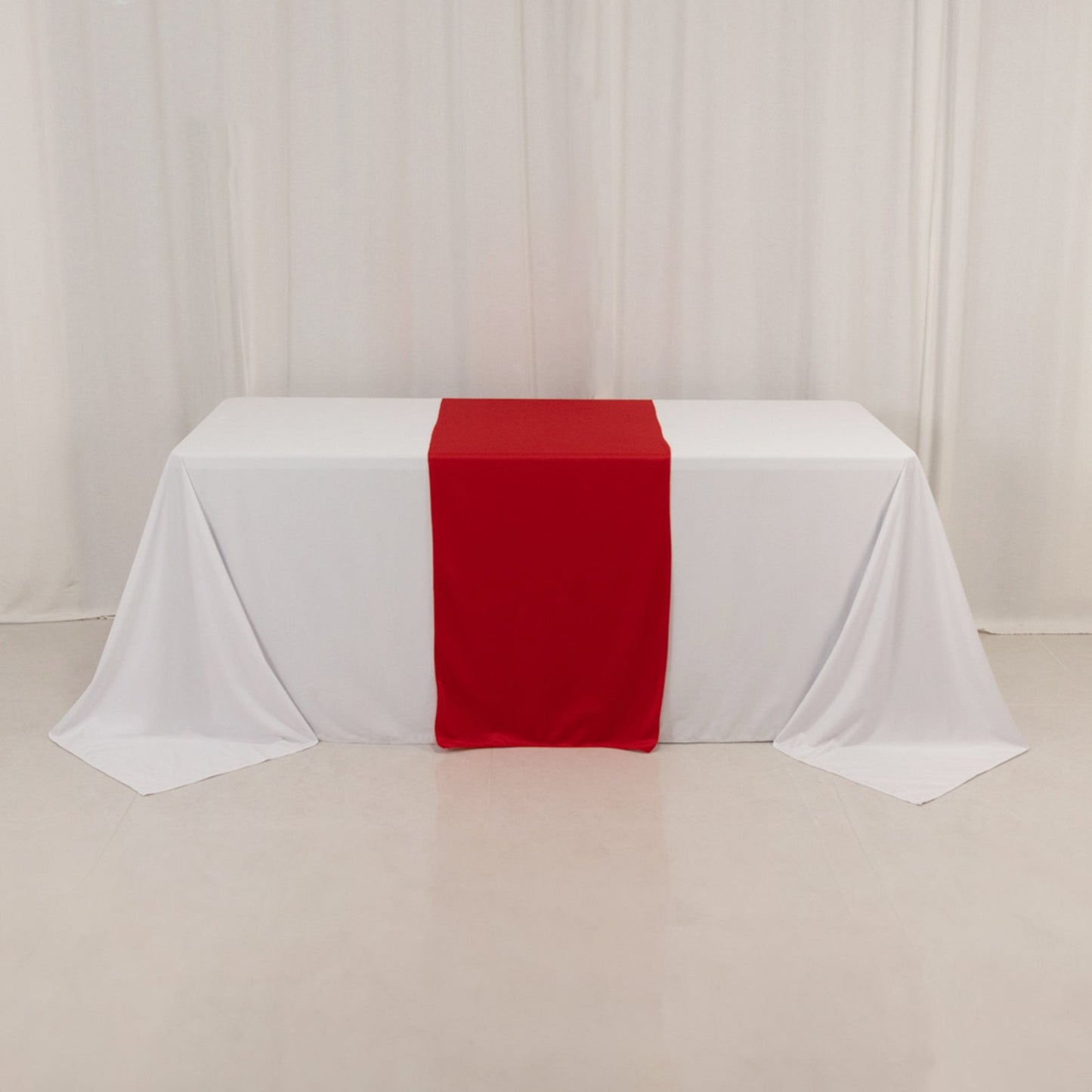 Scuba Polyester 24"x72" Wide Table Runner Red - Wrinkle-Free Table Linen