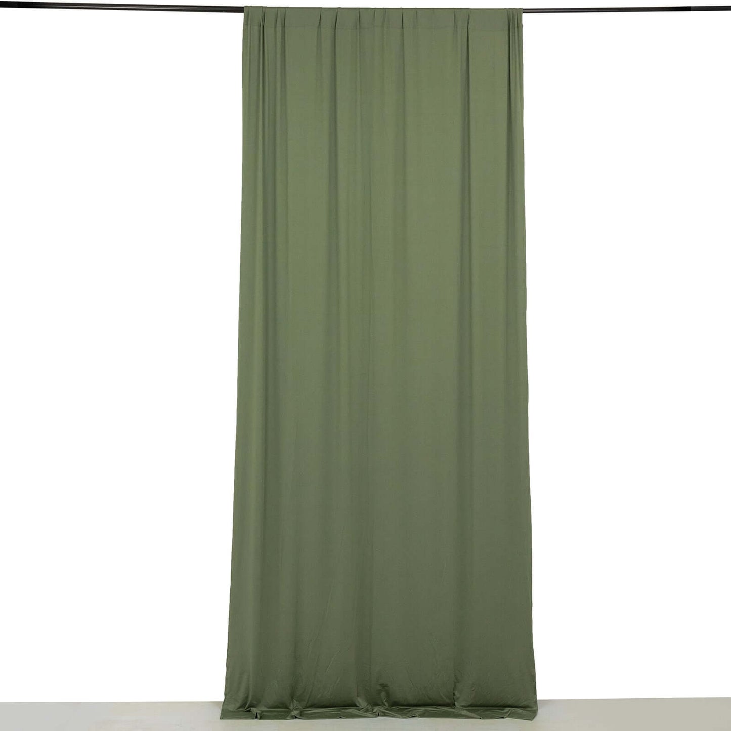 Dusty Sage Green 4-Way Stretch Spandex Event Curtain Drapes, Wrinkle Free Backdrop Event Panel with Rod Pockets - 5ftx10ft