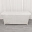 Crushed Velvet Fitted Rectangular 6ft Table Cover White - Wrinkle-Free Stretchy Tablecloth for Weddings and Banquets