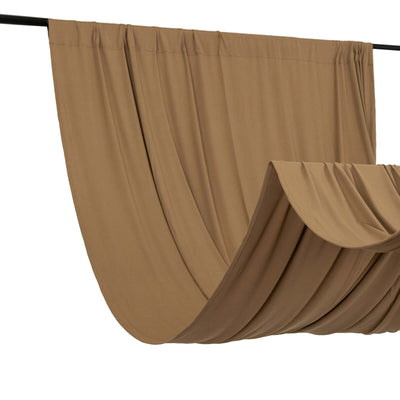 Taupe 4-Way Stretch Spandex Event Curtain Drapes, Wrinkle Free Backdrop Event Panel with Rod Pockets - 5ftx10ft