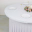 Spandex Round 5ft Table Skirt White with Wavy Skirt-Like Effect Stylish Table Cover for Weddings, Banquets & Trade Shows
