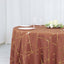 Polyester 120" Round Tablecloth Terracotta (Rust) with Gold Foil Geometric Pattern Wrinkle-Resistant Seamless Table Cover