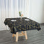Polyester 54"x54" Square Tablecloth Black with Gold Foil Geometric Pattern - Wrinkle-Resistant & Durable Table Cover