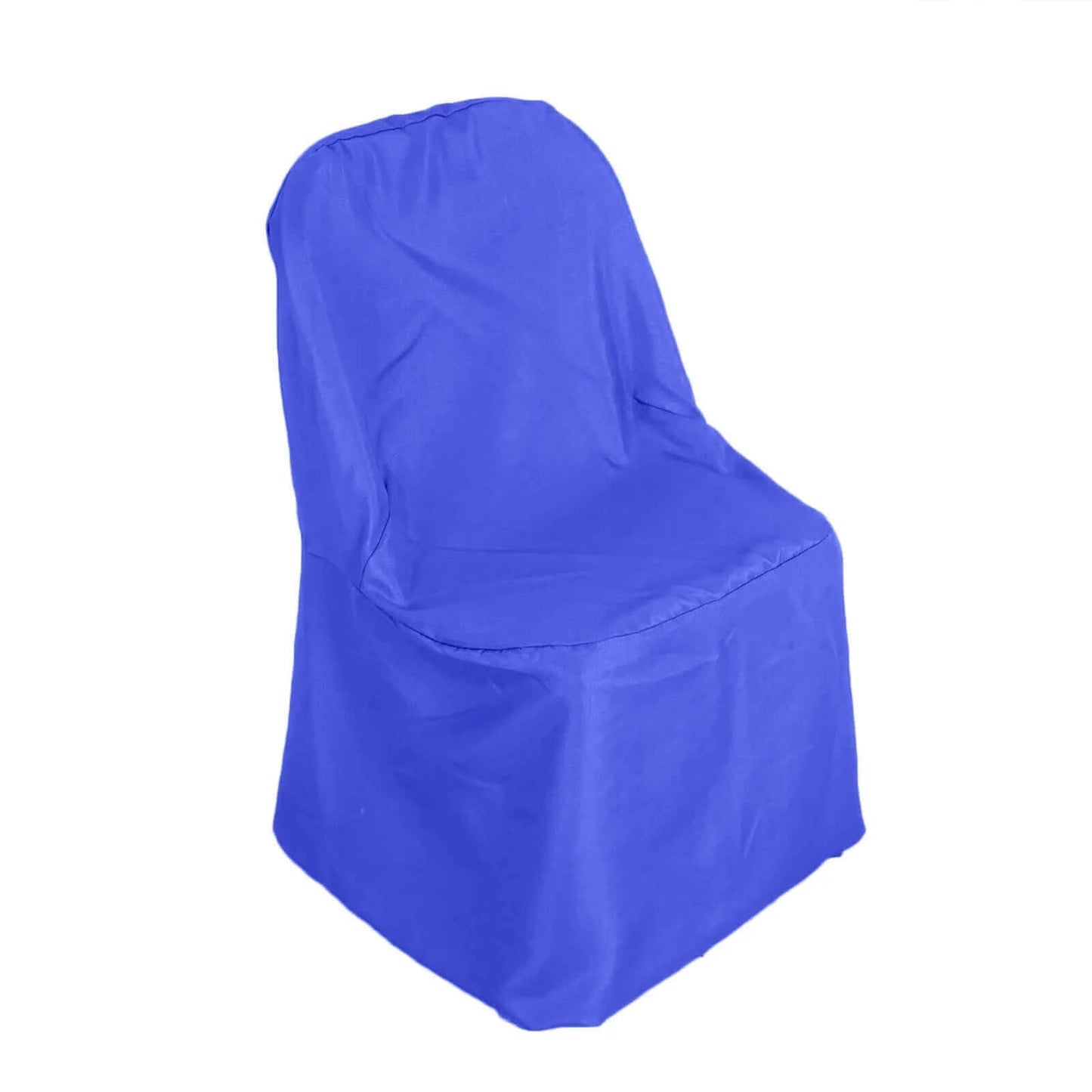 10 Pack Polyester Chair Cover for Banquet Chairs Royal Blue - Stain-Resistant Reusable Slip-On Slipcover