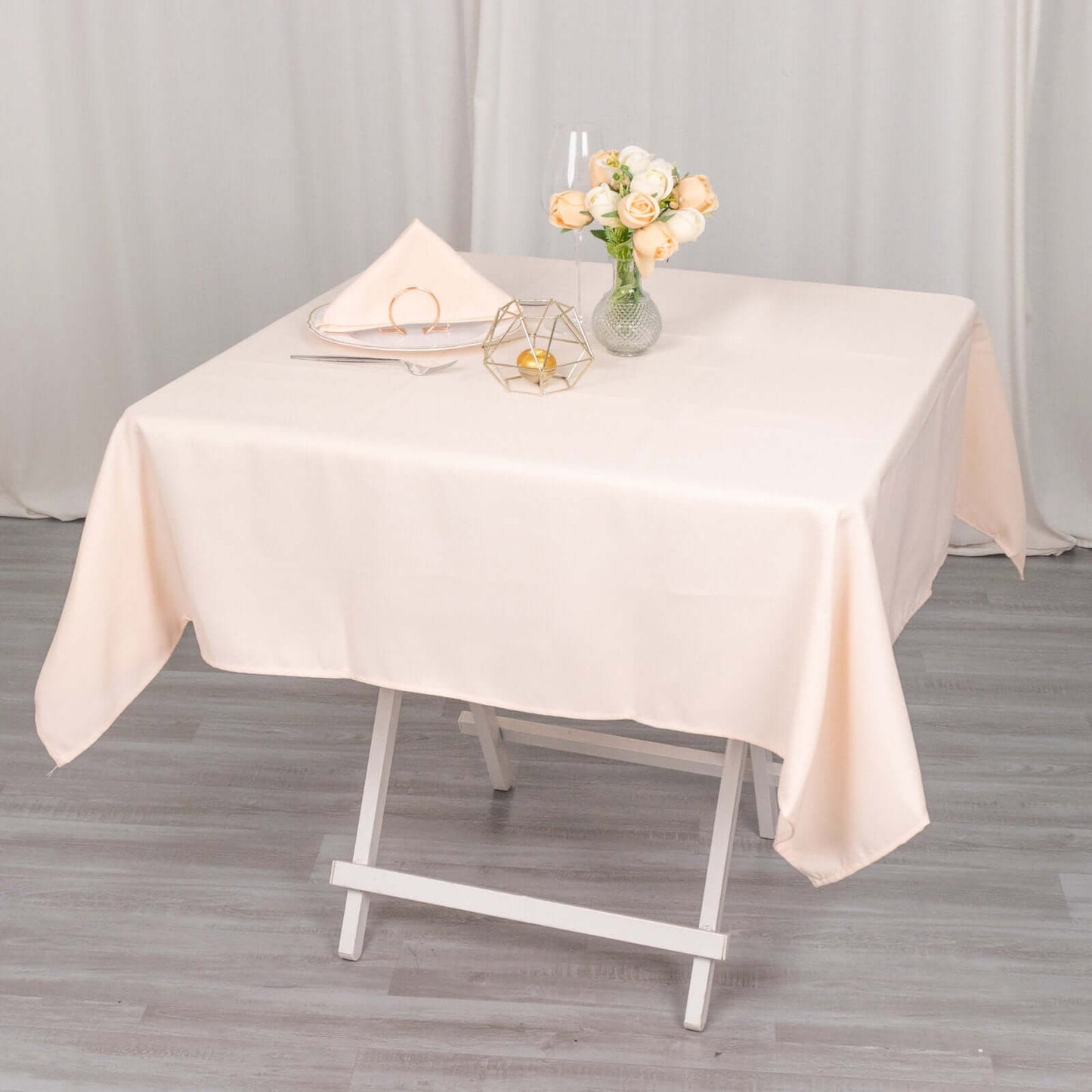 Premium Polyester 54"x54" Square Tablecloth Blush - Stain and Wrinkle-Resistant 220GSM Table Cover