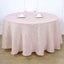 Faux Linen 120" Round Tablecloth Blush - Slubby Texture Wrinkle-Resistant Seamless Table Cover