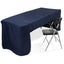 Fitted Polyester 96"x30" Rectangle Tablecloth Navy Blue with Open Back Design - Easy to Maintain and Wrinkle-Resistant Table Cover for Trade Shows & Displays