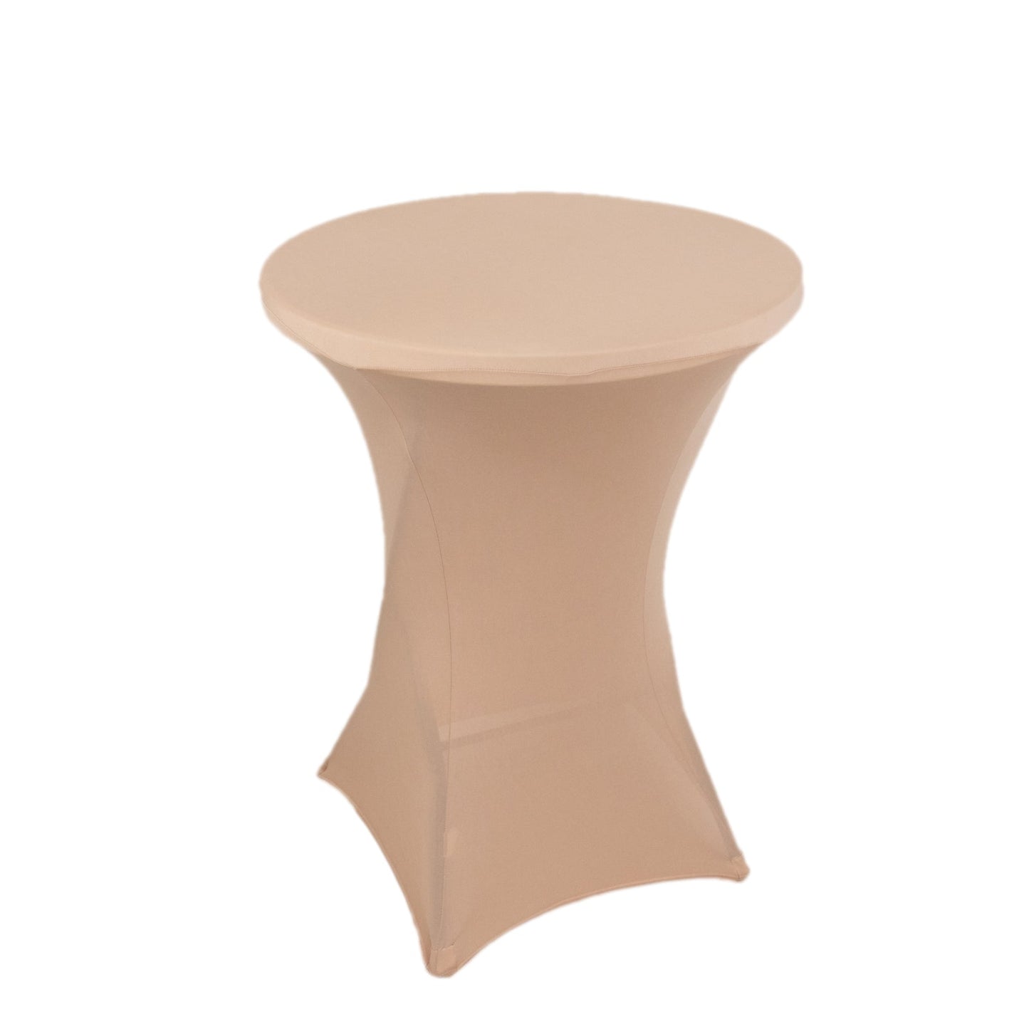 Spandex 30" Round Cocktail Table Cover Nude - Easy to Maintain Stretch Fitted Highboy Tablecloth