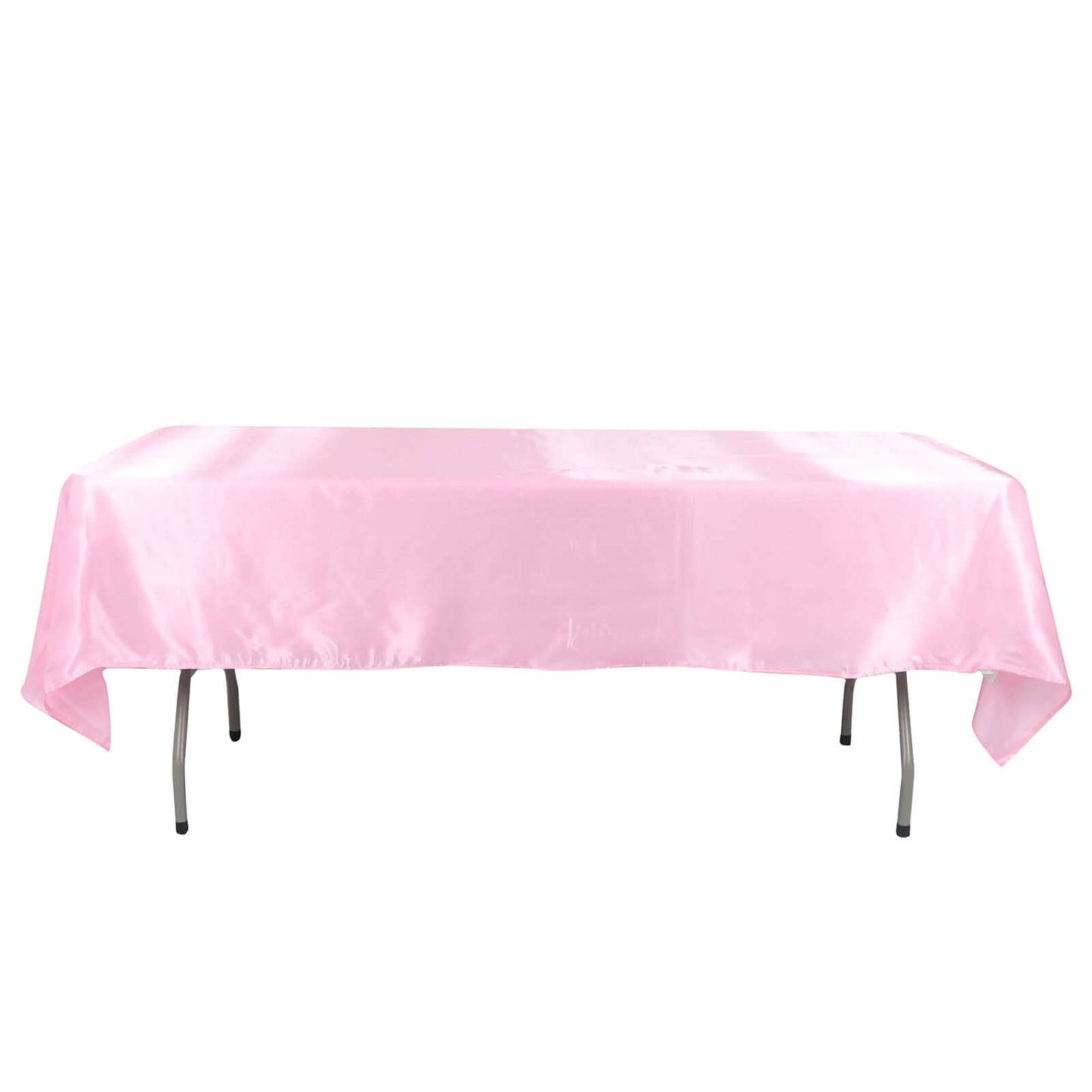 Satin Rectangular 60"x102" Tablecloth Pink - Smooth and Lustrous Table Cover