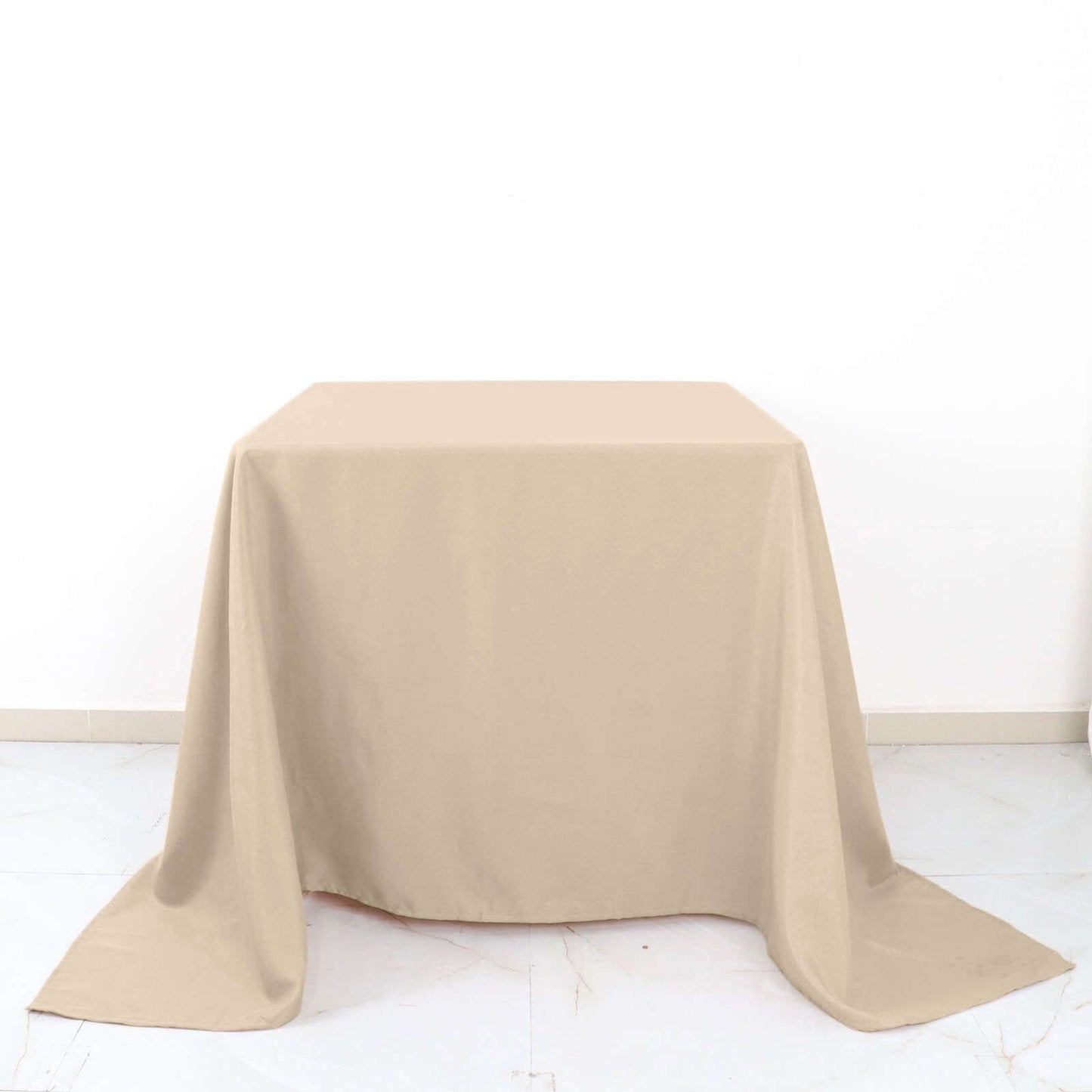 Polyester Square 90"x90" Tablecloth Nude - Wrinkle-Resistant & Durable Table Cover