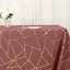 Polyester 60"x132" Rectangle Tablecloth Cinnamon Rose with Gold Foil Geometric Pattern - Wrinkle-Resistant and Durable Table Cover for Weddings & Events