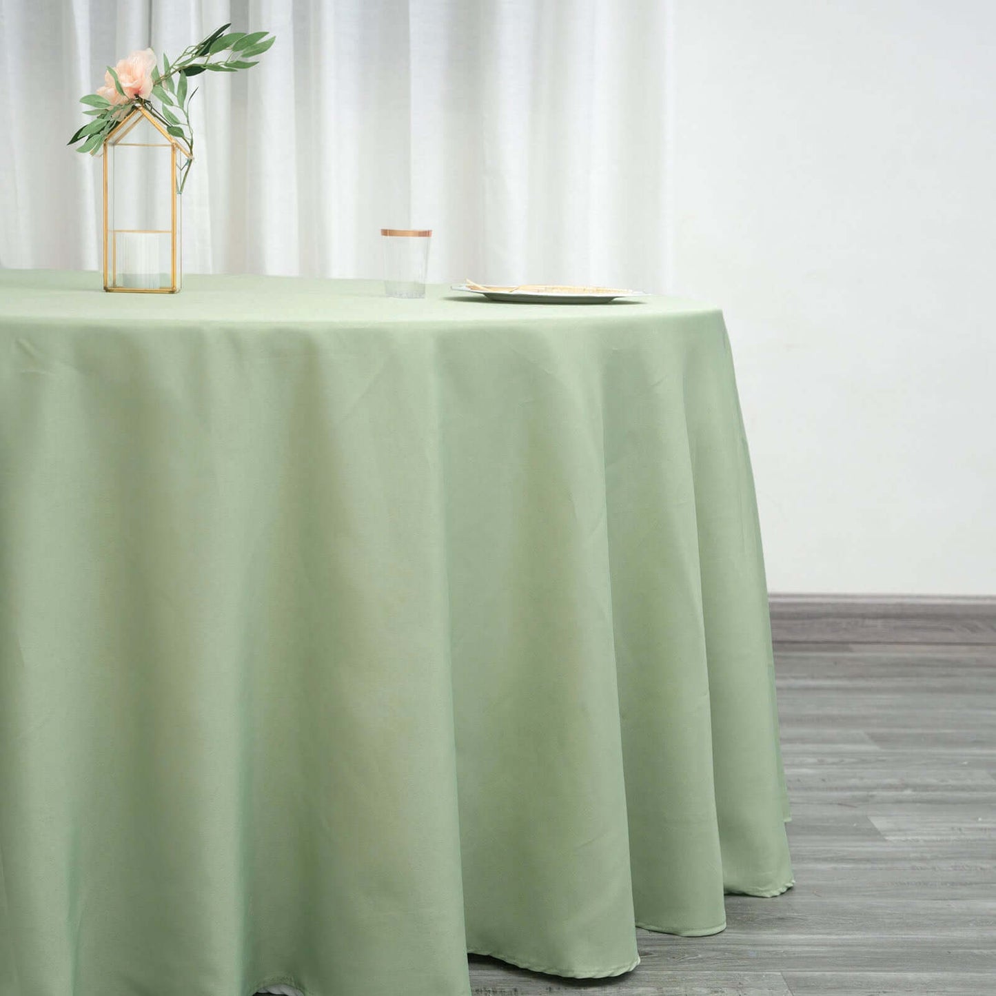 Polyester 120" Round Tablecloth Sage Green - Seamless Wrinkle-Resistant Table Cover