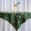 Polyester 54"x54" Table Overlay Square Tablecloth Hunter Emerald Green with Gold Foil Geometric Pattern - Wrinkle-Resistant & Durable Table Topper