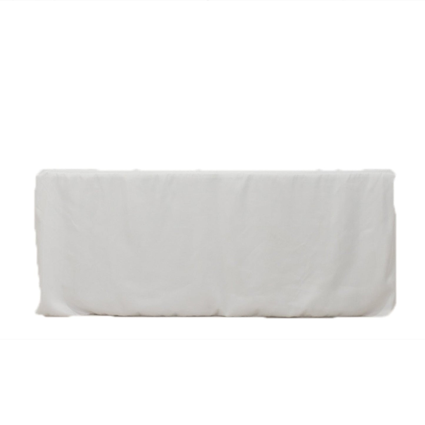 Fitted Polyester 72"x30" Rectangle Tablecloth White with Open Back Design - Easy to Maintain and Wrinkle-Resistant Table Cover for Trade Shows & Displays