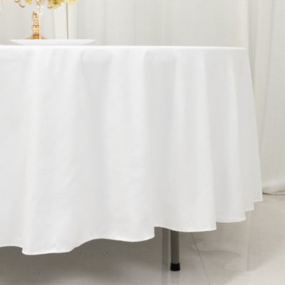 Cotton Blend 108" Round Tablecloth White - Wrinkle-Resistant Design for Versatile Table Settings